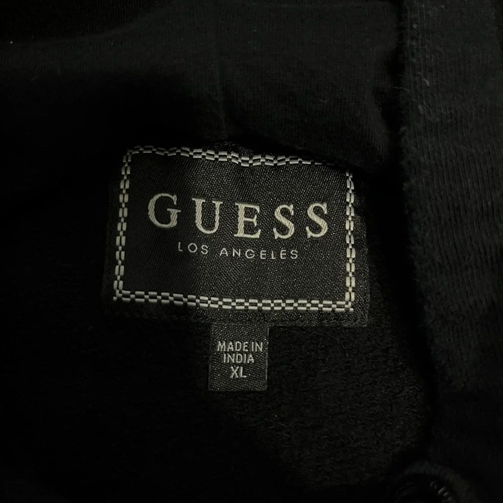 Men's Guess Los Angeles Pullover‎ Sweatshirt Hoodie Yellow Purple Black XL - Picture 4 of 4